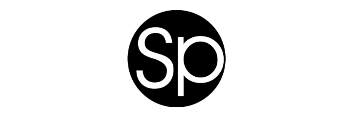 Black circle with white uppercase S and lowercase p letters inside.